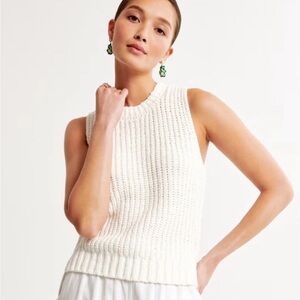 Abercrombie & Fitch Cream White Knit Sweater Tank Top NWOT